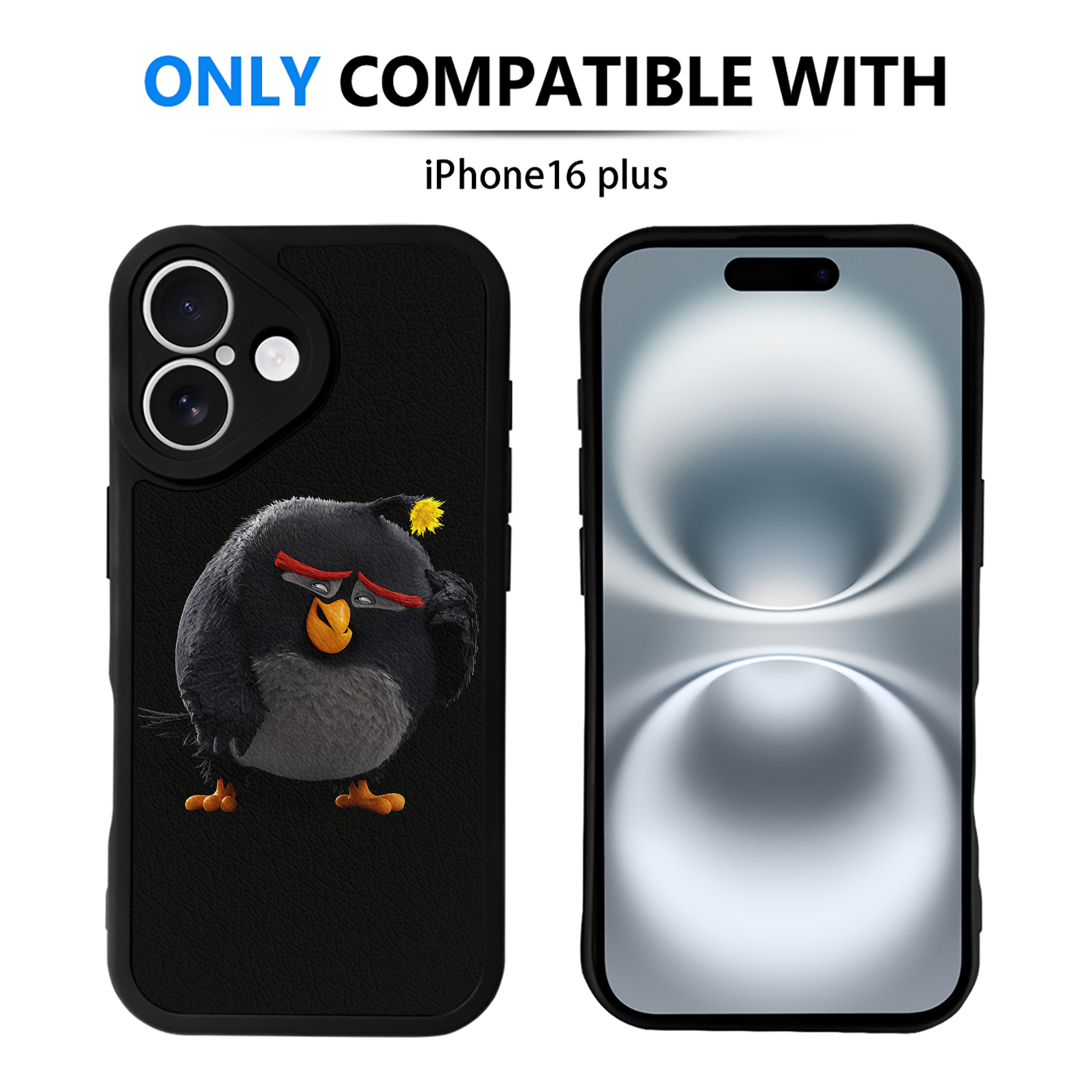（画像用） Angry Birds アングリーバード 【iPhone 16シリーズ対応】シリコンスマホケース（レザー調） 材質：シリコン